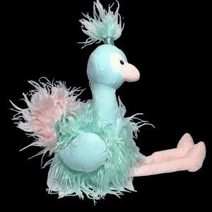 Animal Adventure Flamingo Ostrich Bird Plush Long legged 25" Teal Blue Pink Toy